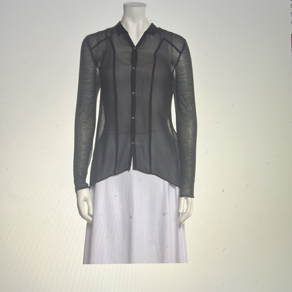 Helmut Lang Silk Button-Up Too - image 4